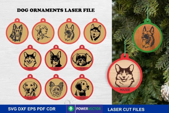 Dog Breed Christmas Ornaments Laser File