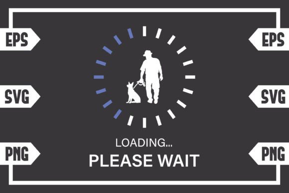 Guy With Dog Loading Please Wait