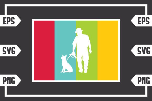 Rectangle Retro - Guy with Dog